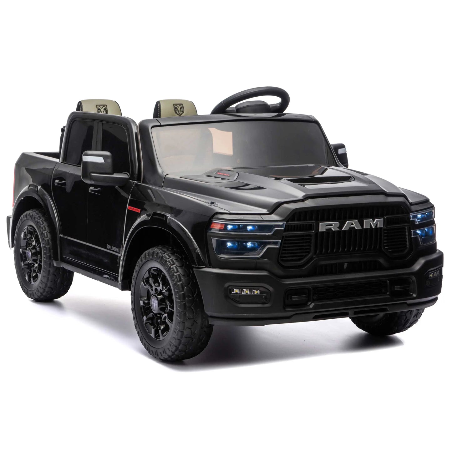 Dodge Ram 2500 Rebel 24V Kids Ride-On Car Truck with R/C Parental Remote | Black