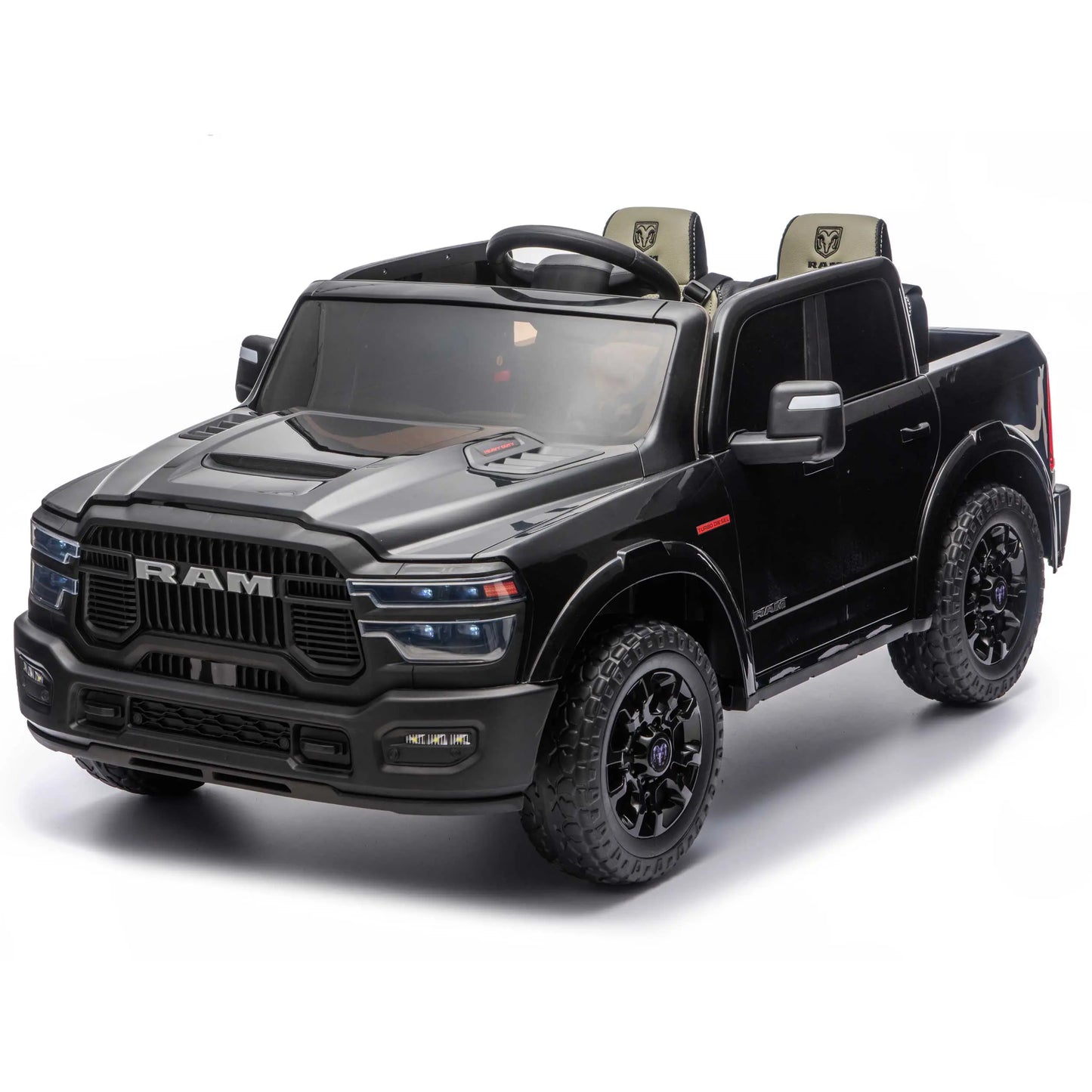 Dodge Ram 2500 Rebel 24V Kids Ride-On Car Truck with R/C Parental Remote | Black