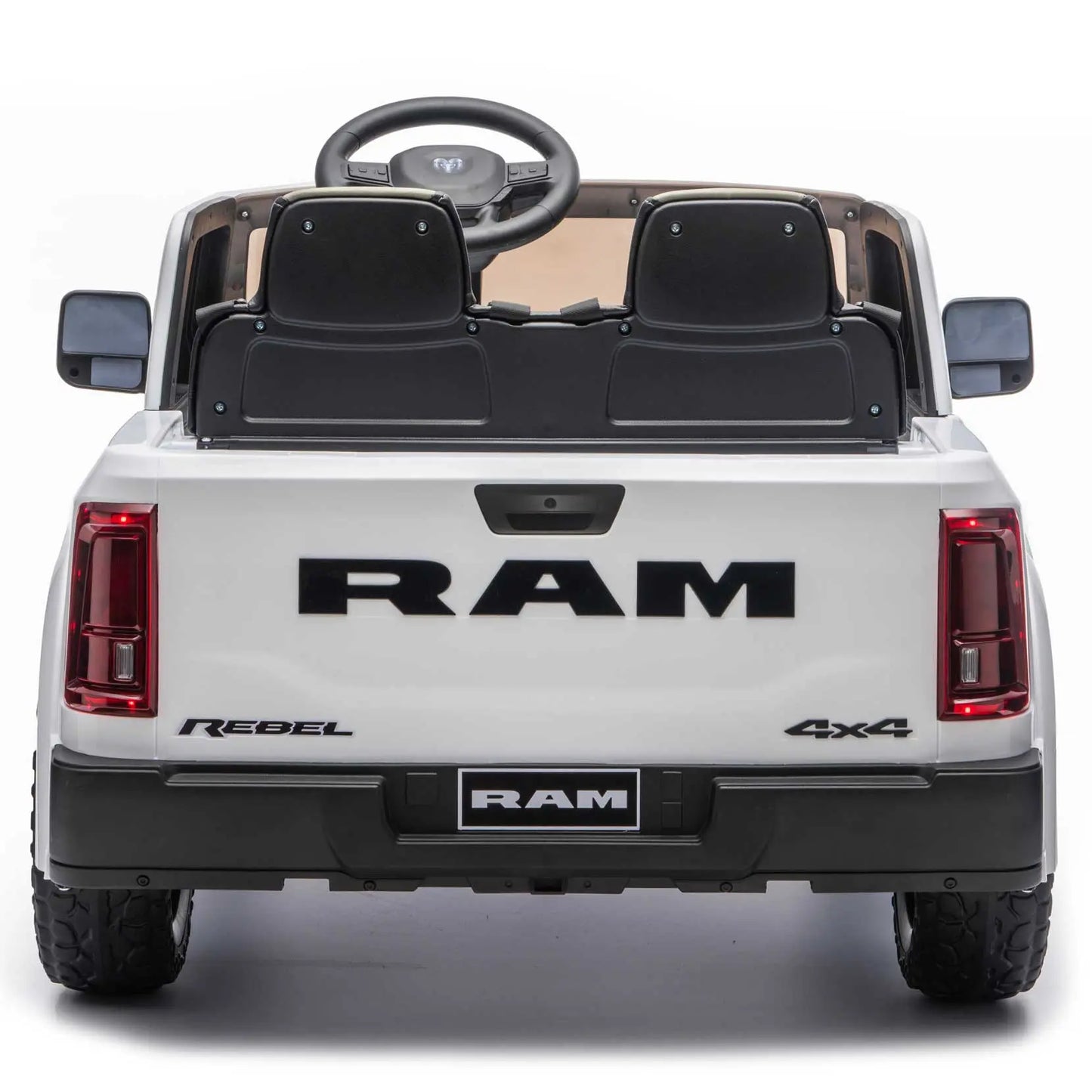 Dodge Ram 2500 Rebel 24V Kids Ride-On Car Truck with R/C Parental Remote | White