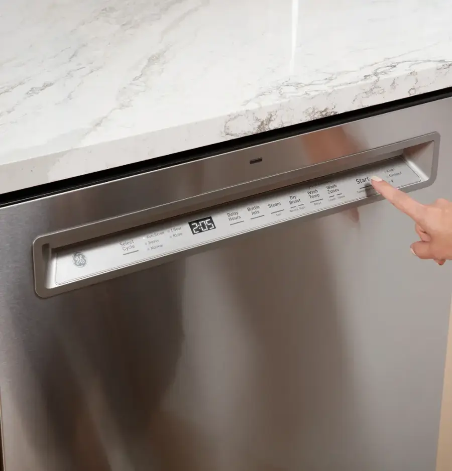 GE – 24″ Front Control Built-In Tub Dishwasher with 3rd Rack, Sanitize Cycle and 47 dBA – Stainless Steel