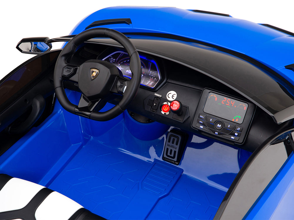 Lamborghini Aventador SVJ Drift Edition 24V Kids Ride-On Car with R/C Parental Remote | Blue