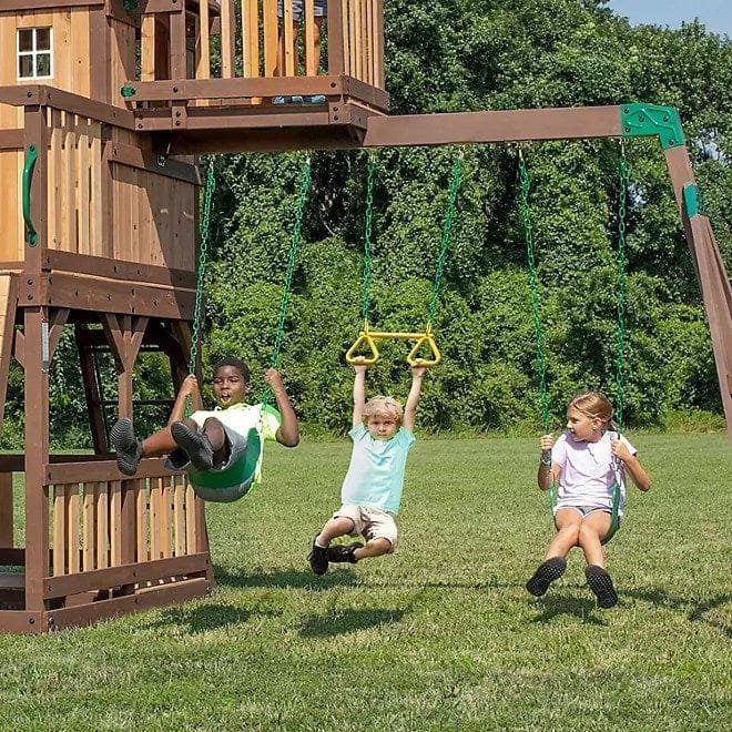 Discovery Skyfort II Cedar Swing Set – Outdoor Playset for Kids with Slides &amp; Swings