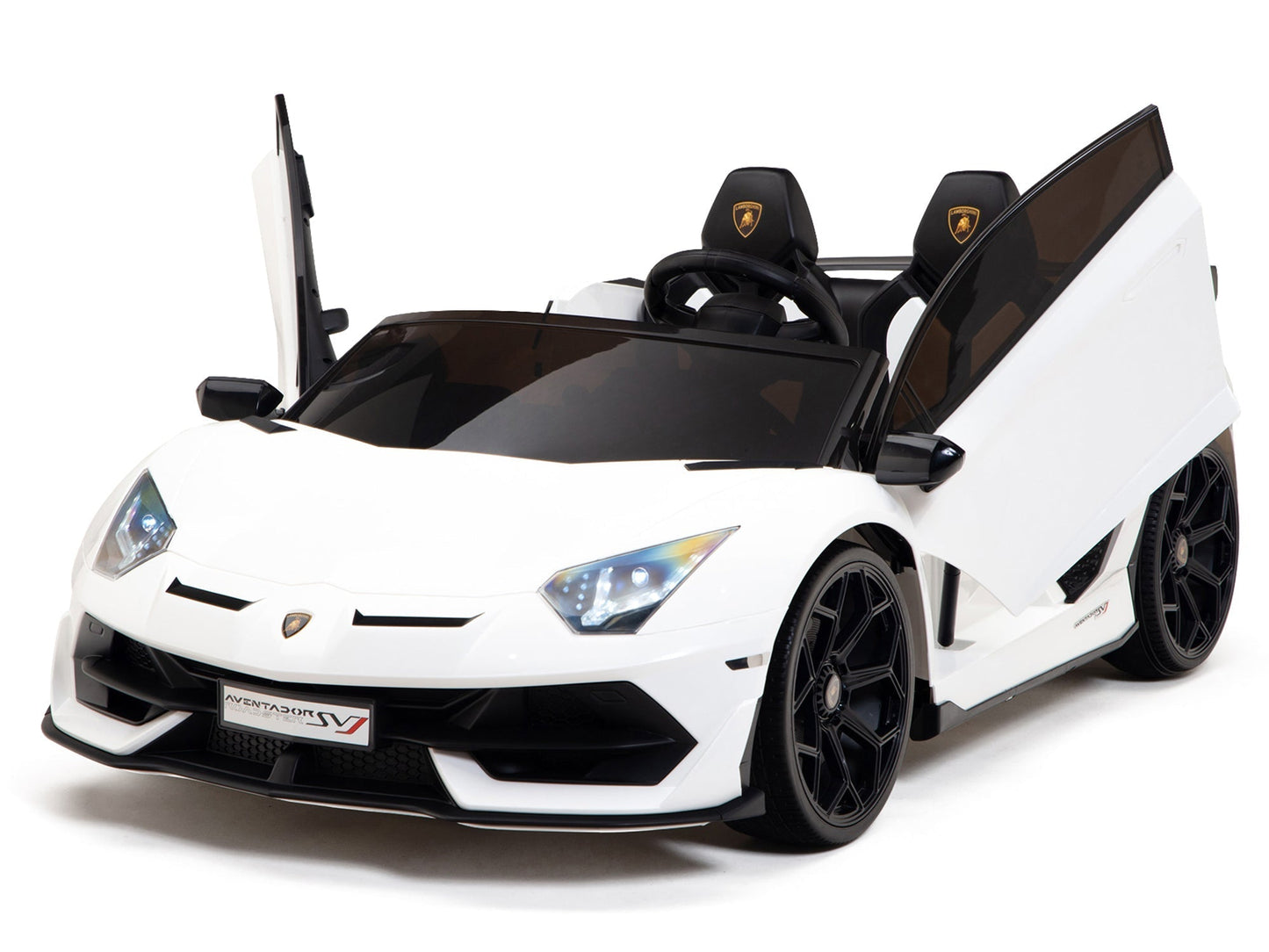 Lamborghini Aventador SVJ Drift Edition 24V Kids Ride-On Car with R/C Parental Remote | White