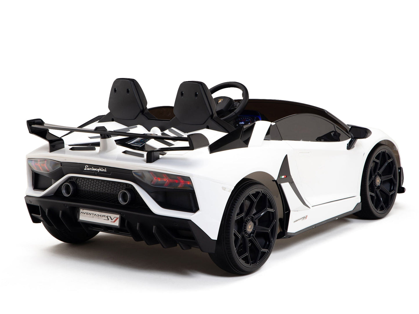 Lamborghini Aventador SVJ Drift Edition 24V Kids Ride-On Car with R/C Parental Remote | White