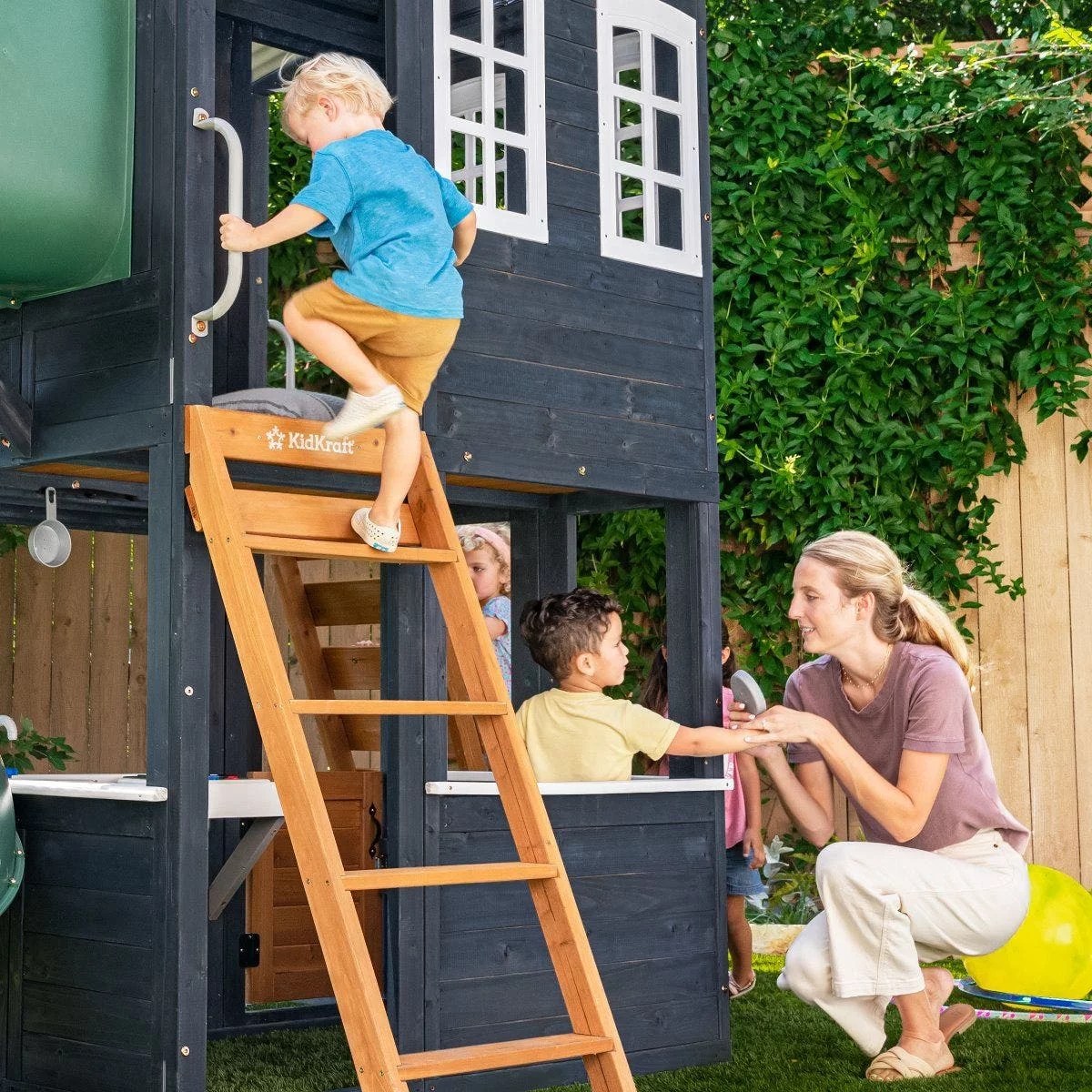 Backyard Discovery Skyfort III Cedar Swing Set w/ Tube Slide – DIY