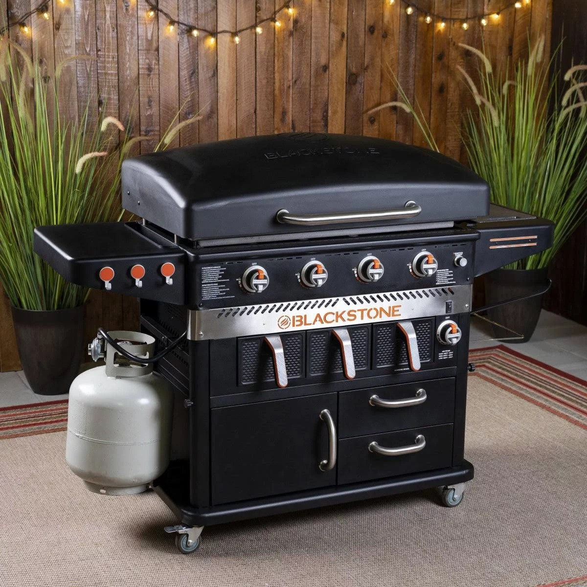 Blackstone 1923 36 inch 4 Burner Griddle with Air Fryer – Black