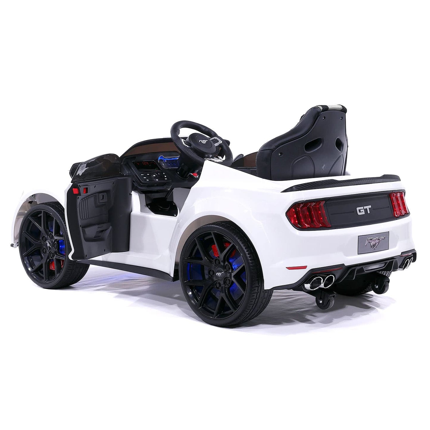 Ford Mustang GT Custom Edition 24V Kids Ride-On Car with R/C Parental Remote | White