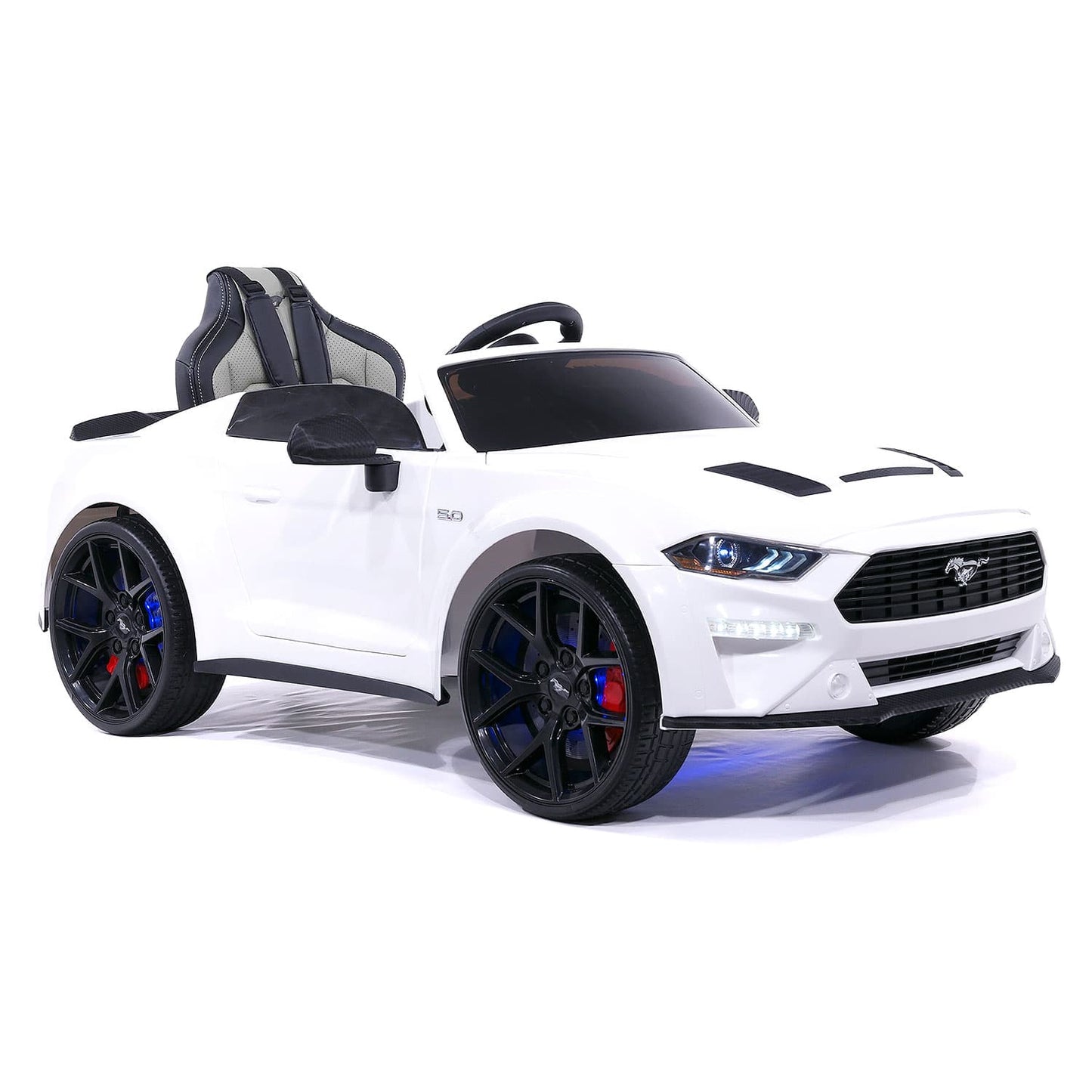 Ford Mustang GT Custom Edition 24V Kids Ride-On Car with R/C Parental Remote | White
